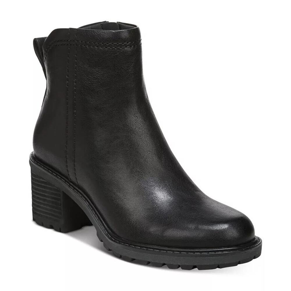 Zodiac Greyson Lug-Sole Bootie Boots Faux Leather Black Women's Size 7 US 37 EUR